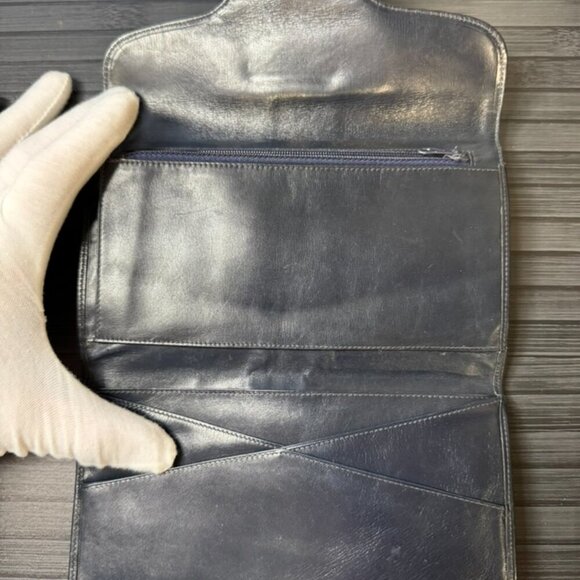 Vintage Gucci Navy Sherry Line Wallet - Picture 2 of 6